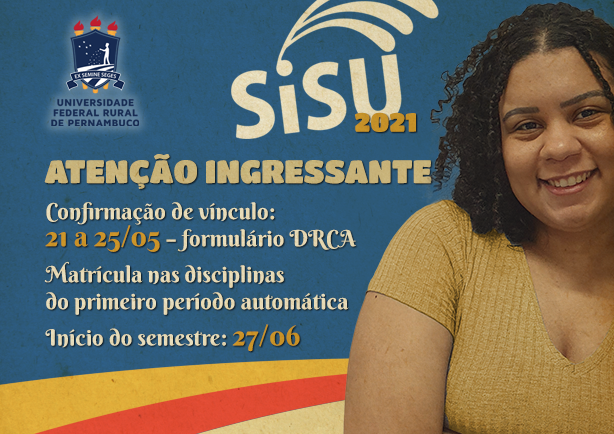 banner sobre confirmação de vínculo com foto de aluna sorrindo