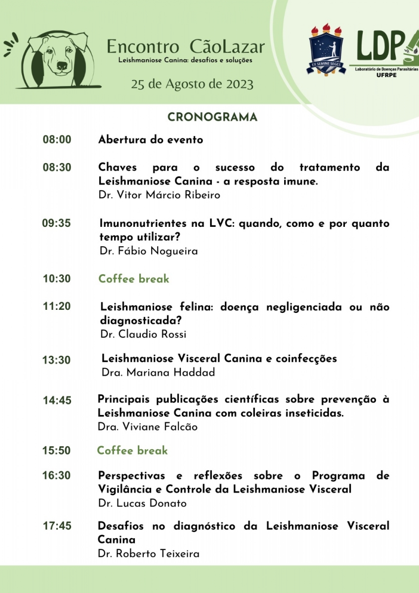 Cartaz com programação 