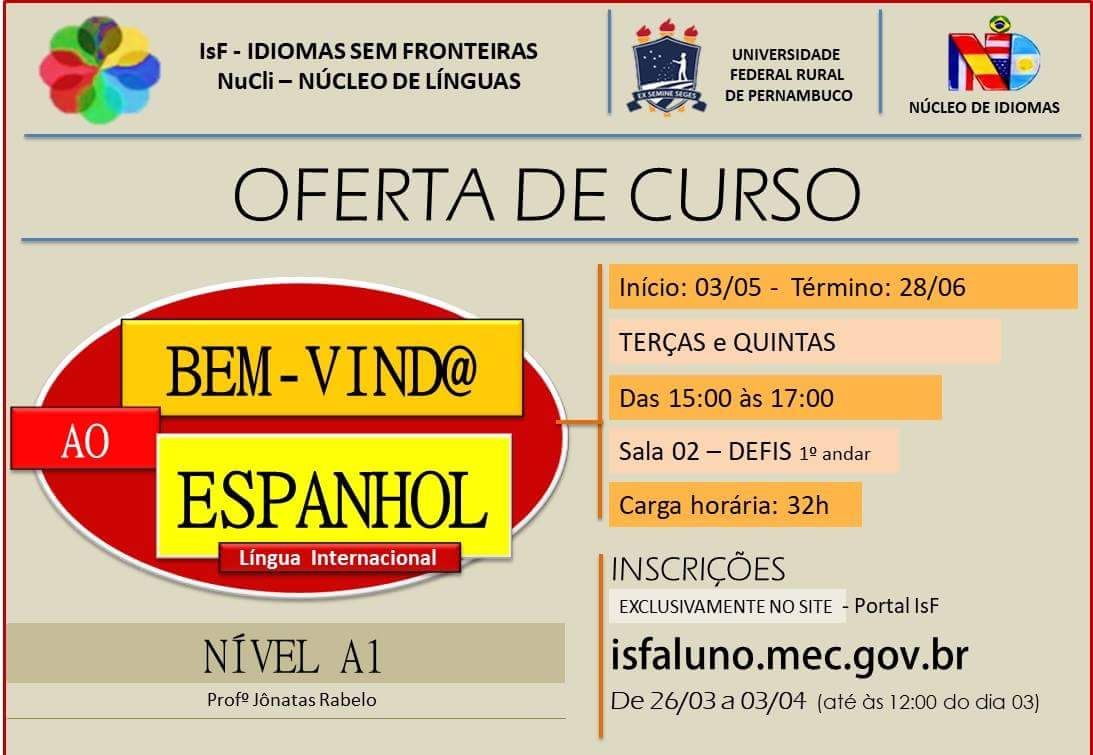 Cursos on-line de idiomas gratuitos  Universidade Federal Rural de  Pernambuco