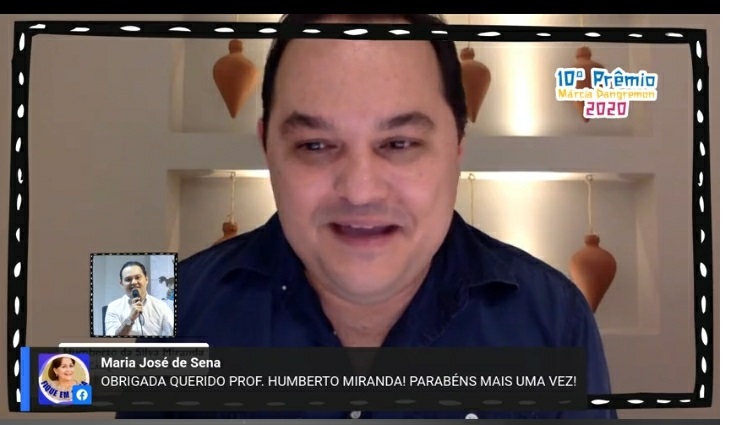 Professor Humberto Miranda na solenidade virtual