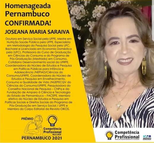 card com foto e currículo de Joseana Saraiva